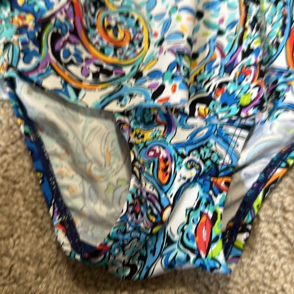 Lauren Ralph Lauren Mystic Paisley Tummy Control One-Piece Swim Dress 8 - Picture 5 of 10